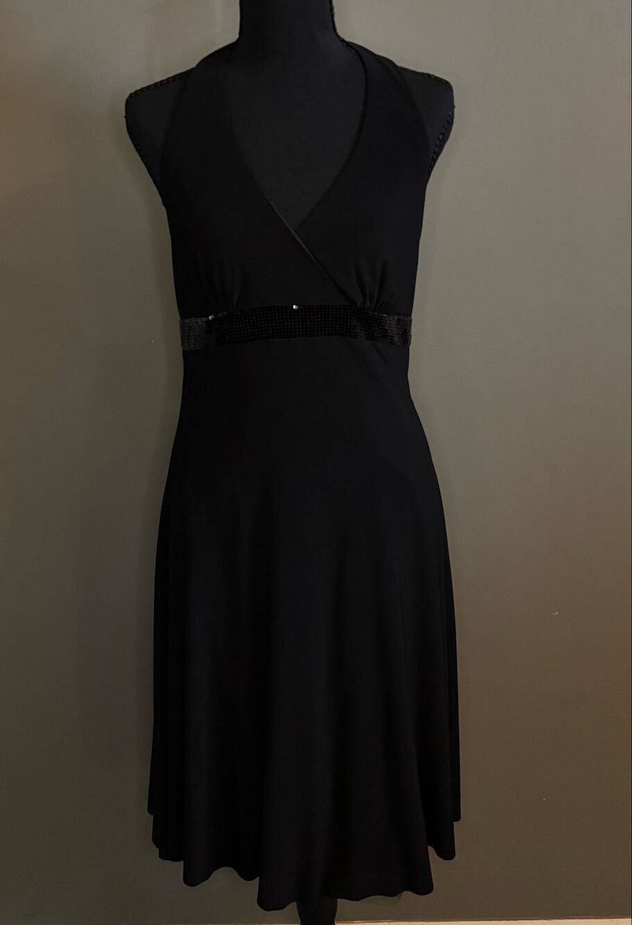 Vintage Y2K Studio 1940 Black Halter Cocktail Dress